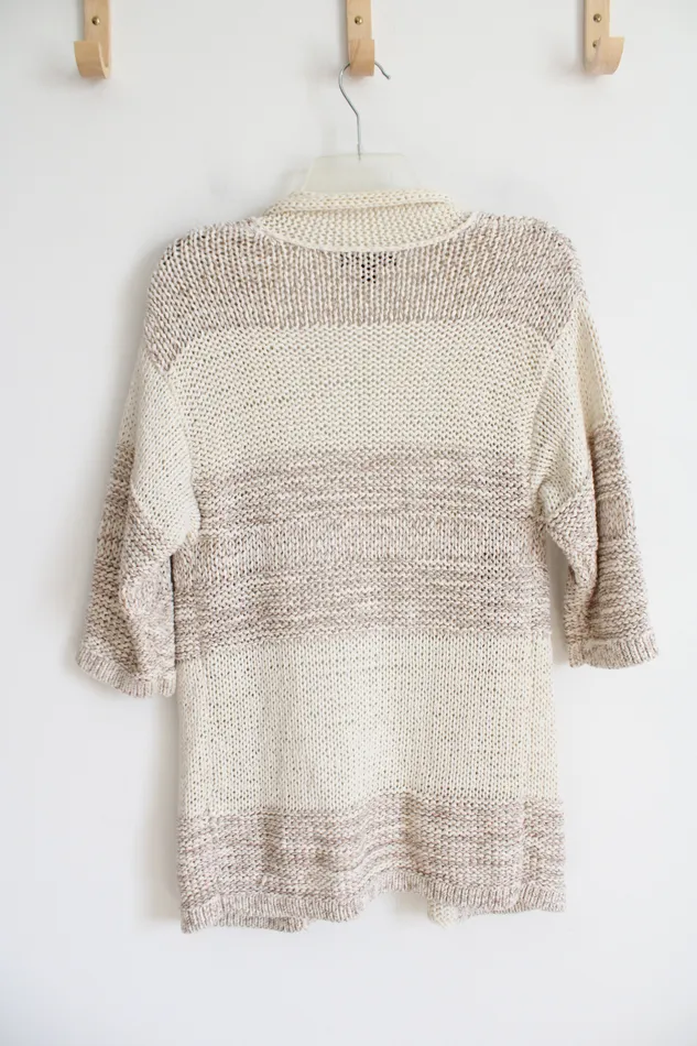 Banana Republic Cream Brown Knit Cardigan XS Banana Republic Earrings