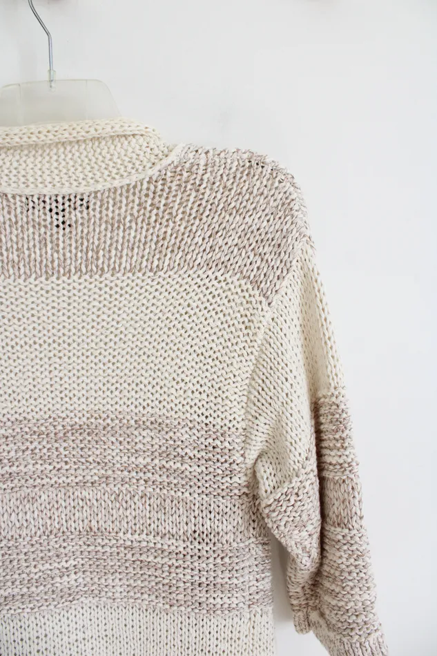 Banana Republic Cream Brown Knit Cardigan XS Banana Republic Earrings