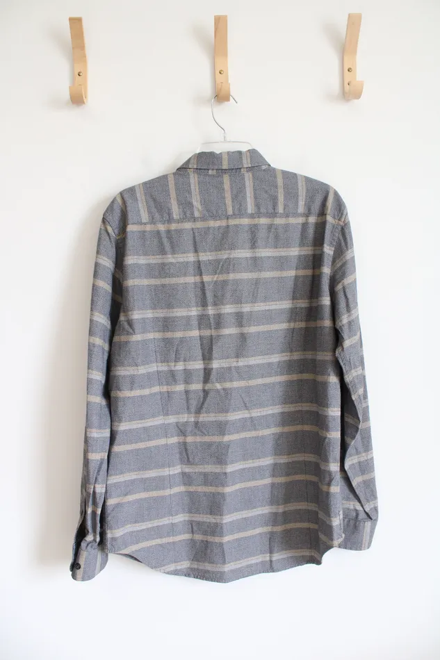 Banana Republic Earrings Banana Republic Soft Wash Tailored Slim Fit Gray Striped Button Down Shirt L