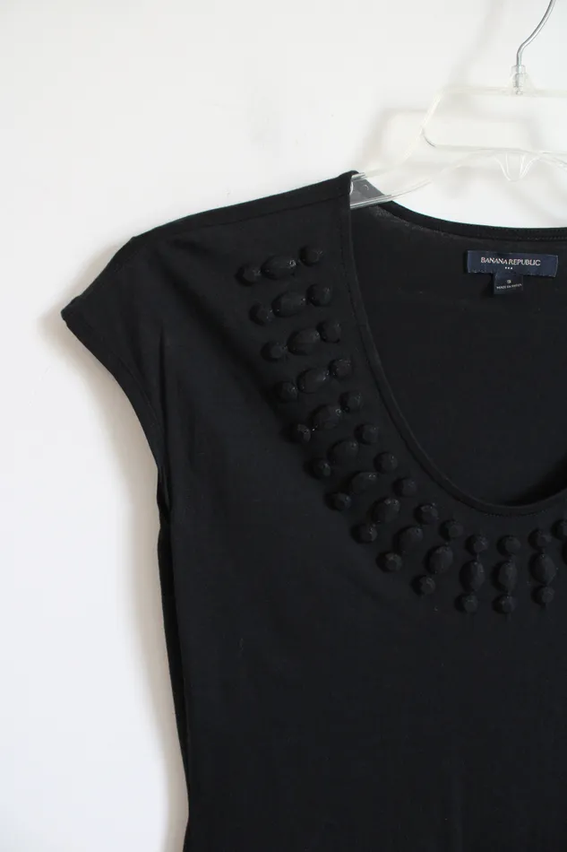 Banana Republic Rings Banana Republic Black Jeweled Scoop Neck Top S