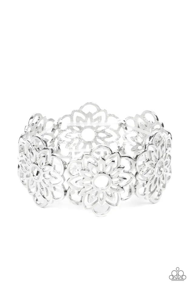 Baroque Bouquet Silver Paparazzi Accessories Rings
