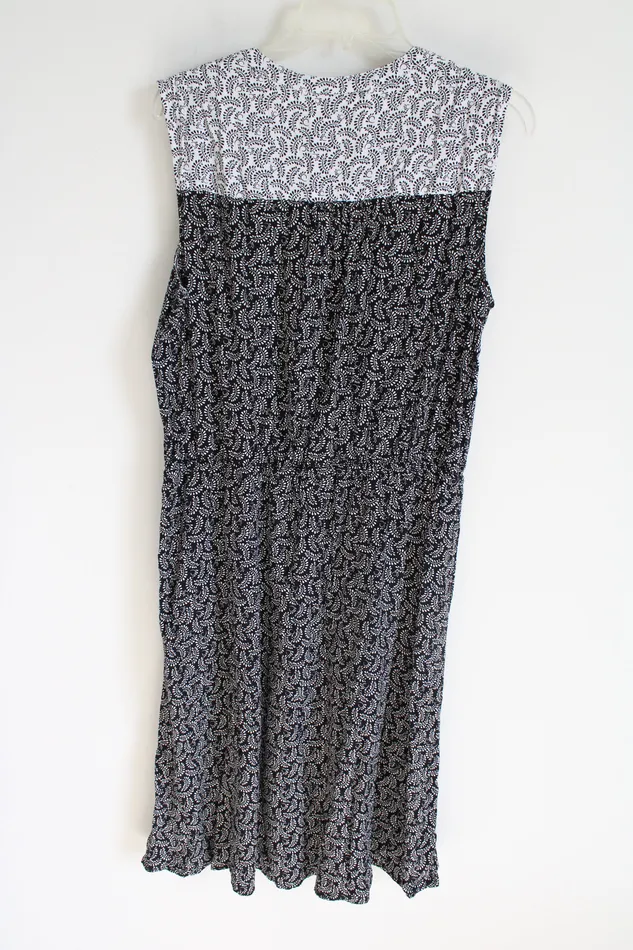 Basic Editions Rings Basic Editions Black White Vine Patterned Dress XL