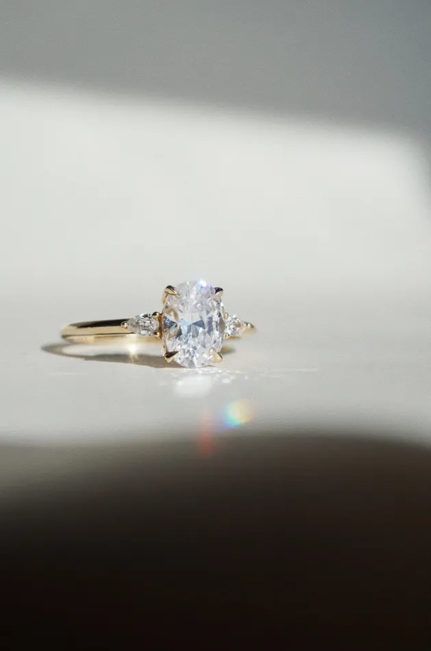 Belle Ring White Lab Grown Diamond madetoorder Foe Dear Rings