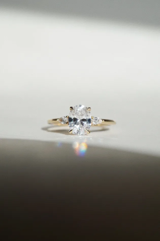 Belle Ring White Lab Grown Diamond madetoorder Foe Dear Rings