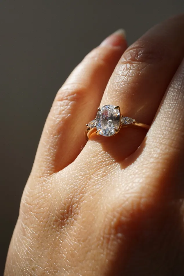 Belle Ring White Lab Grown Diamond madetoorder Foe Dear Rings