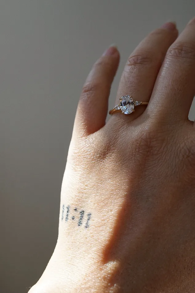 Belle Ring White Lab Grown Diamond madetoorder Foe Dear Rings