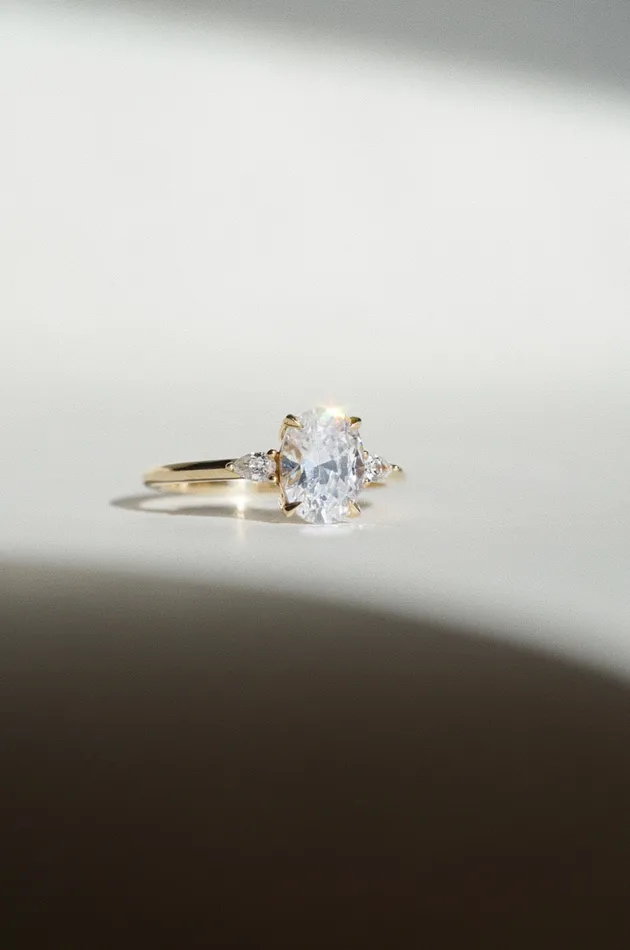 Belle Ring White Lab Grown Diamond madetoorder Foe Dear Rings