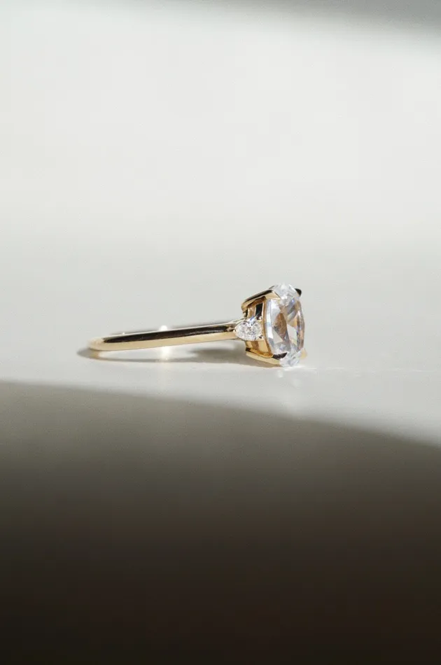 Belle Ring White Lab Grown Diamond madetoorder Foe Dear Rings