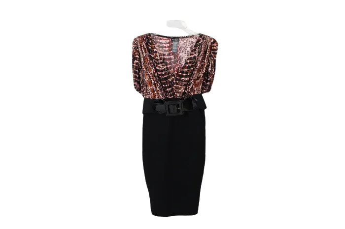 Bisou Bisou Bisou Bisou Black Belted Dress 4 Rings