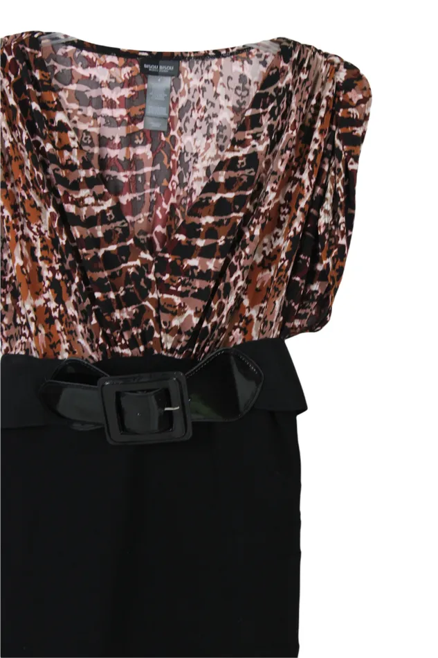 Bisou Bisou Bisou Bisou Black Belted Dress 4 Rings