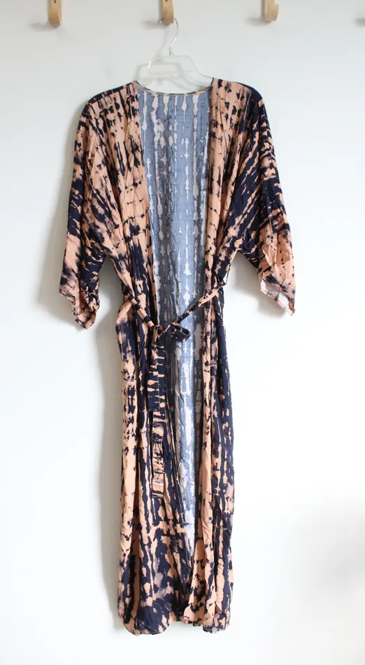 Blue and Orange Tie Dye Open Face Cardigan One Size Jubilee Thrift Rings
