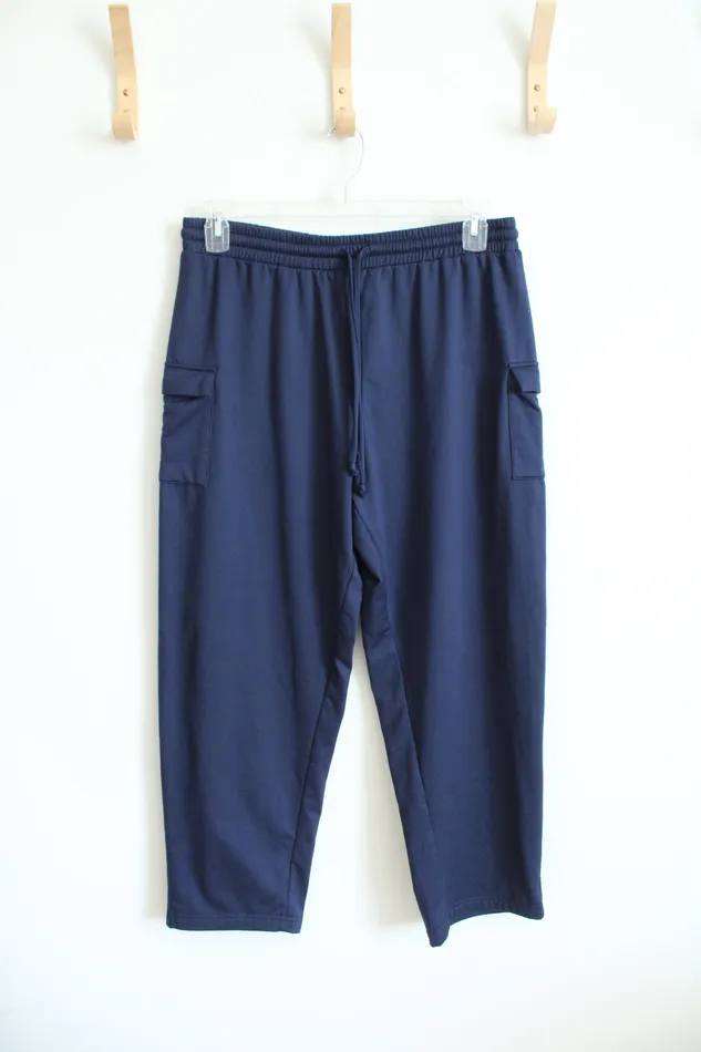 Bonnie Evans Navy Elastic Waist Pants L Petite Bonnie Evans Earrings
