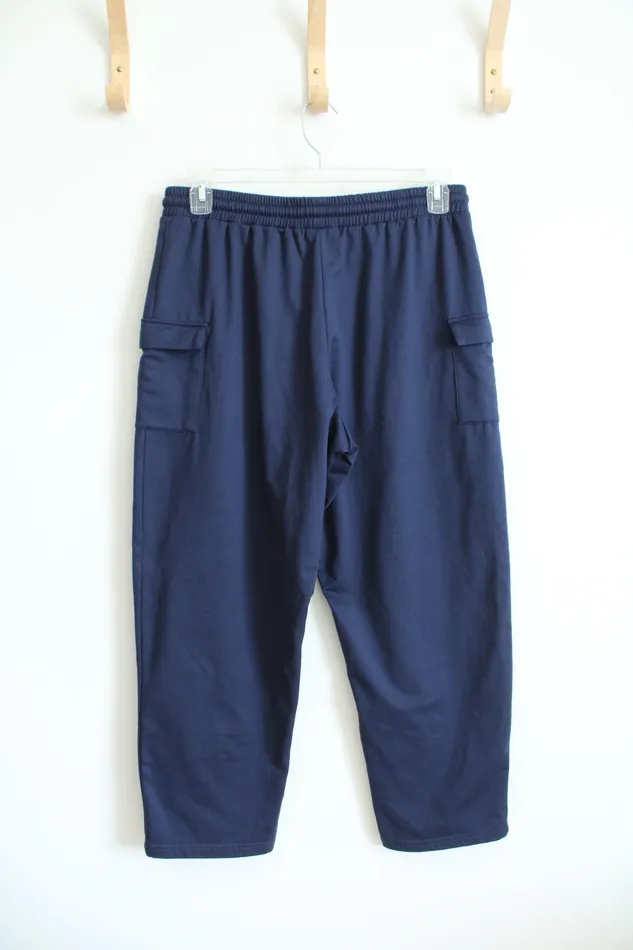 Bonnie Evans Navy Elastic Waist Pants L Petite Bonnie Evans Earrings