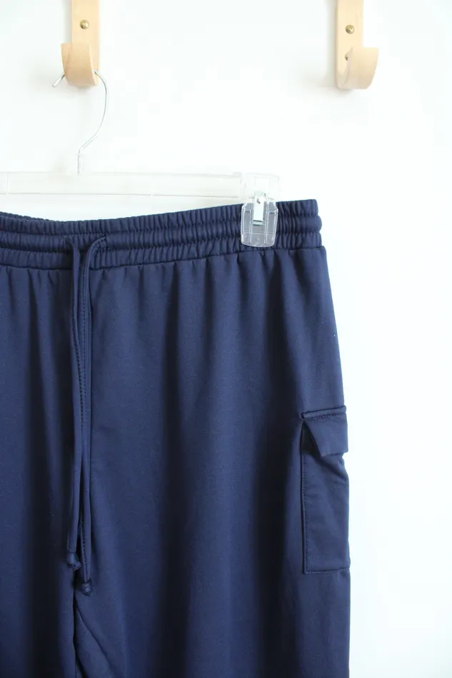 Bonnie Evans Navy Elastic Waist Pants L Petite Bonnie Evans Earrings