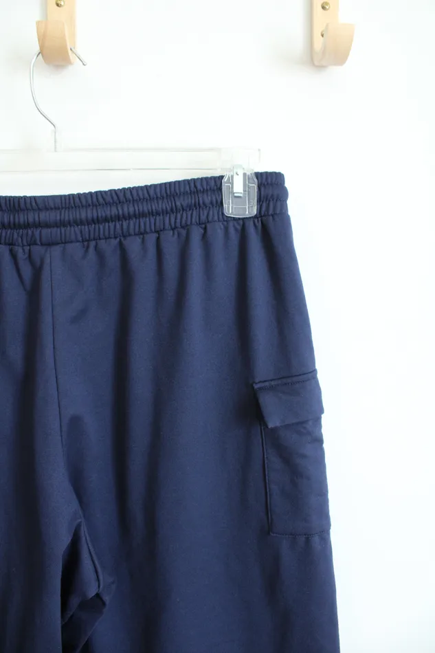 Bonnie Evans Navy Elastic Waist Pants L Petite Bonnie Evans Earrings