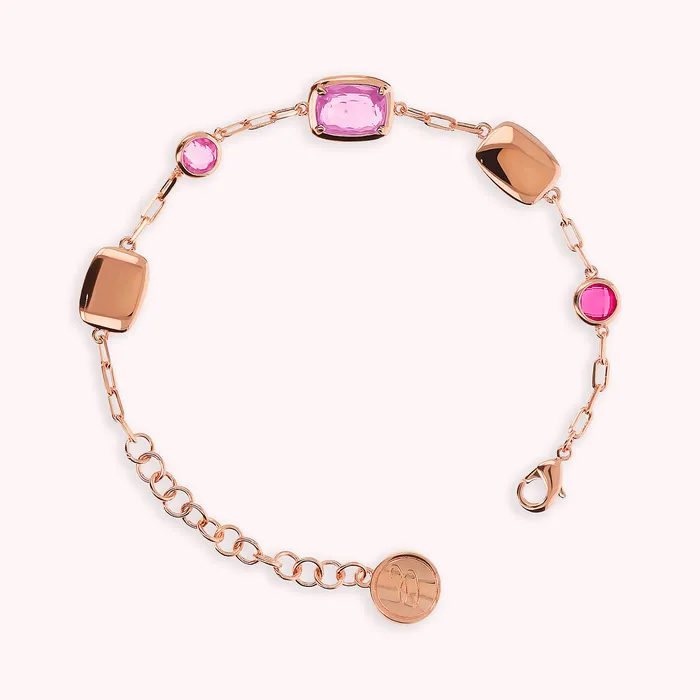 Bracciale con Pepite e Prisma Gem Tonde e a Baguette Bronzallure Earrings