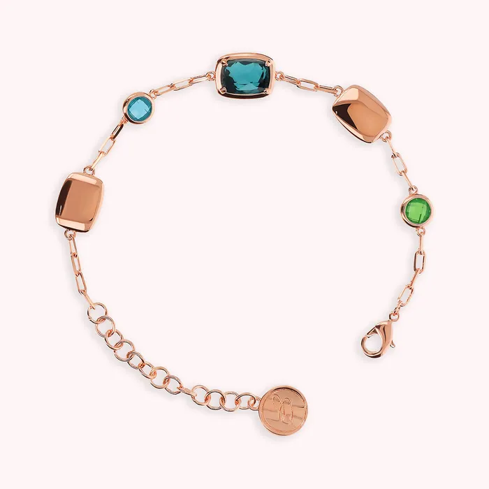 Bracciale con Pepite e Prisma Gem Tonde e a Baguette Bronzallure Earrings