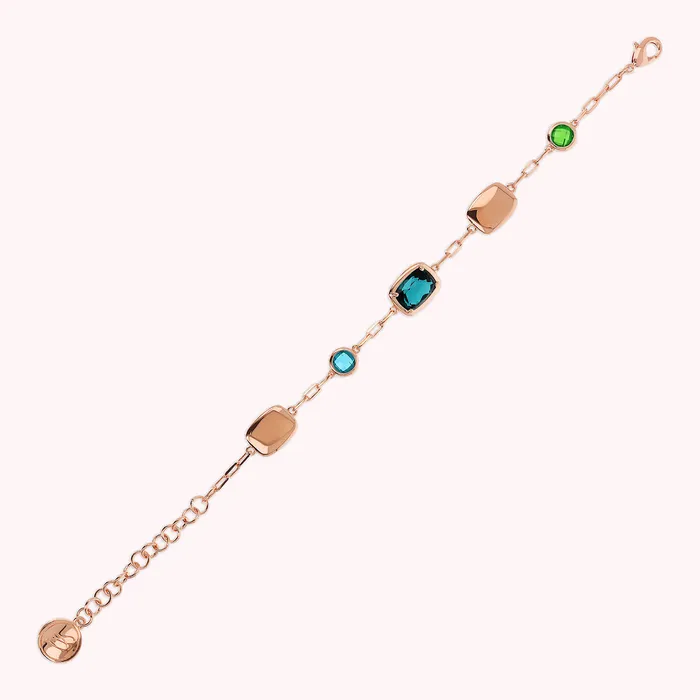 Bracciale con Pepite e Prisma Gem Tonde e a Baguette Bronzallure Earrings