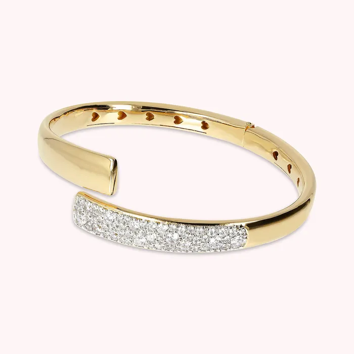 Bracciale Rigido Contrari Golden con Pav in Cubic Zirconia Bronzallure Earrings