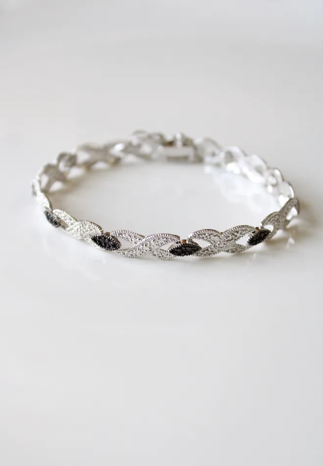 Bracelets Jubilee Thrift Black Silver Stone Tennis Bracelet