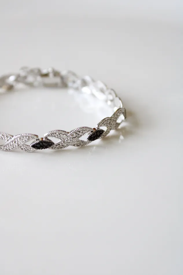Bracelets Jubilee Thrift Black Silver Stone Tennis Bracelet