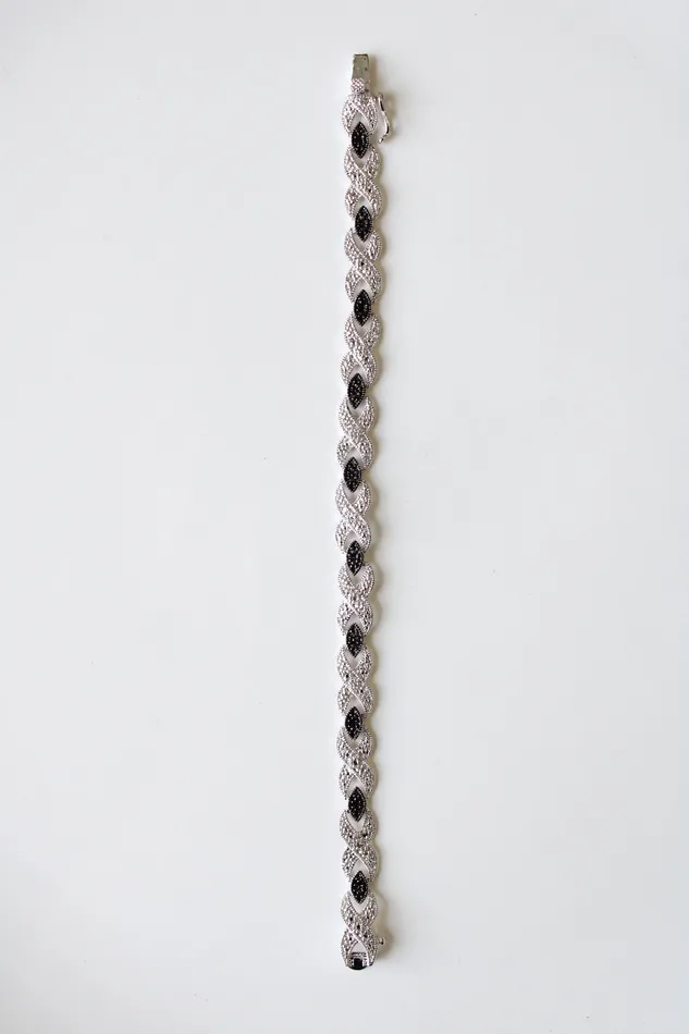 Bracelets Jubilee Thrift Black Silver Stone Tennis Bracelet