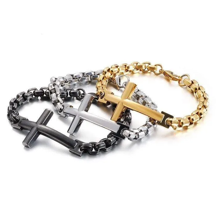 Bracelets Lords Guidance Mens Cross Bracelet br Man Of Faith
