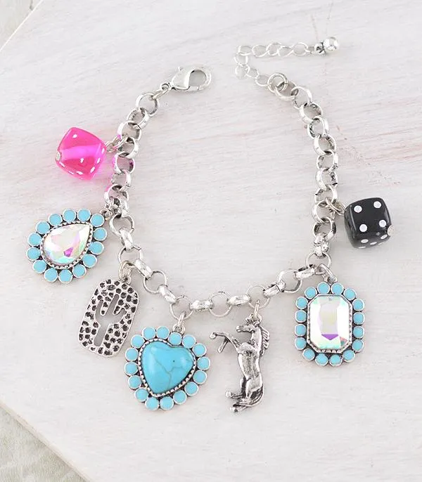 Bracelets Roll The Dice Heart Charm Bracelet YKT