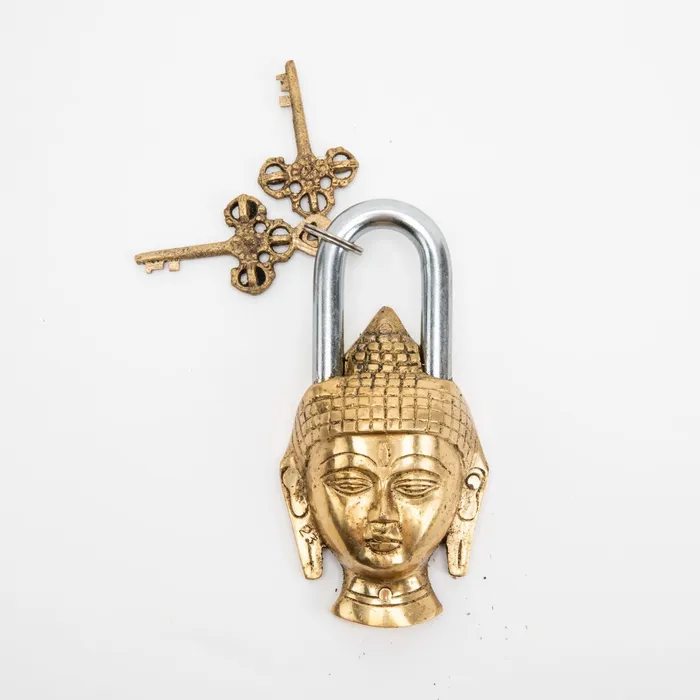 Brass Bodhisattva Padlock DharmaCrafts Earrings