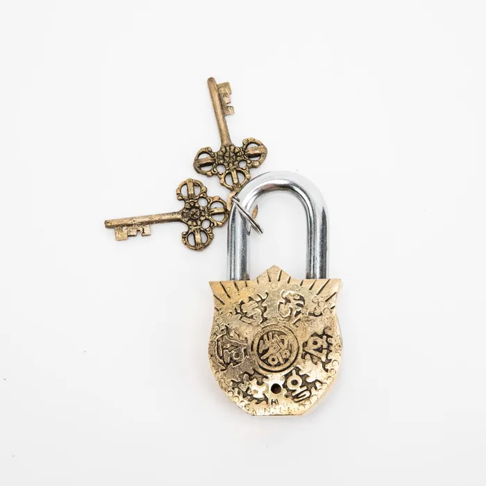 Brass Bodhisattva Padlock DharmaCrafts Earrings
