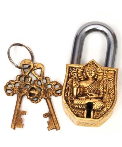 Brass Bodhisattva Padlock DharmaCrafts Earrings