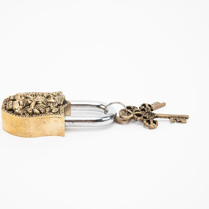 Brass Bodhisattva Padlock DharmaCrafts Earrings