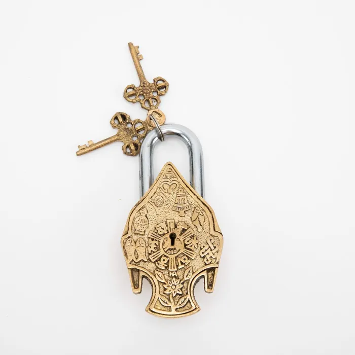 Brass Bodhisattva Padlock DharmaCrafts Earrings