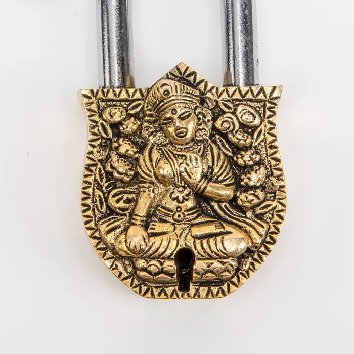 Brass Bodhisattva Padlock DharmaCrafts Earrings