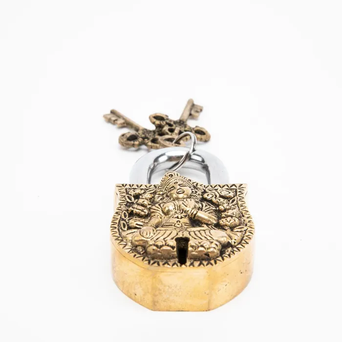 Brass Bodhisattva Padlock DharmaCrafts Earrings