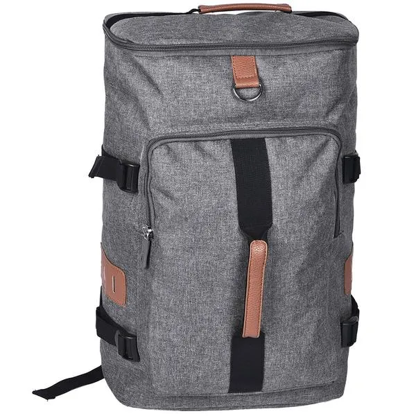 BRAYDENMADMEN Earrings Mad Man Border Convertible Duffle Bag Gray