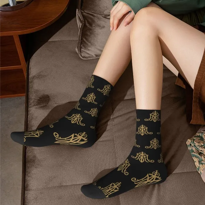 Bright Virgin Mary Monogram Socks Lords Guidance Earrings