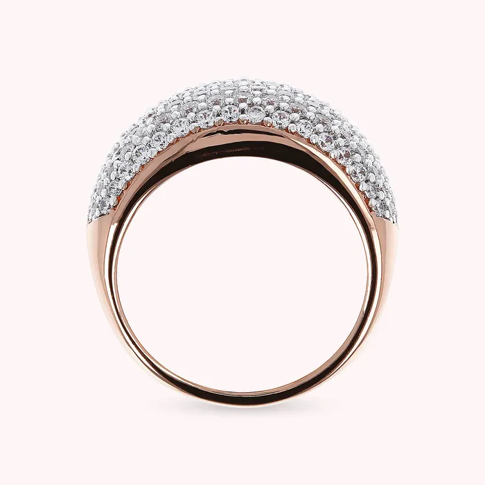 Bronzallure Anello a Fascia con Pav in Cubic Zirconia Earrings