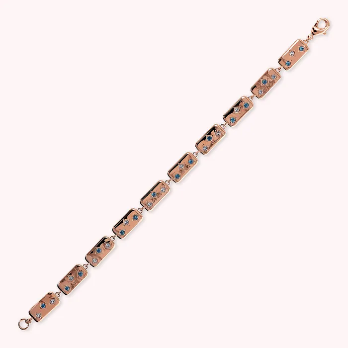 Bronzallure Earrings Bracciale toile con Elementi Rettangolari e Punti Luce in Cubic Zirconia
