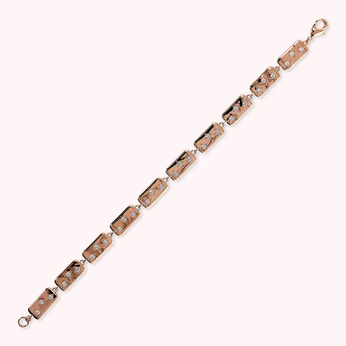 Bronzallure Earrings Bracciale toile con Elementi Rettangolari e Punti Luce in Cubic Zirconia