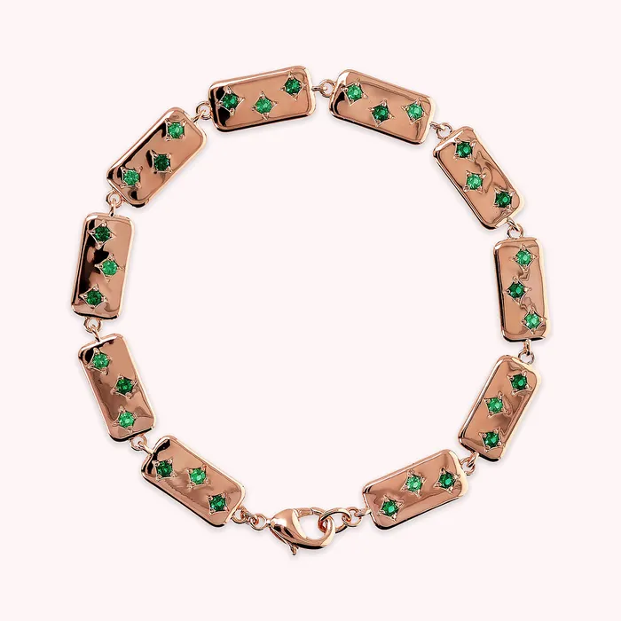 Bronzallure Earrings Bracciale toile con Elementi Rettangolari e Punti Luce in Cubic Zirconia
