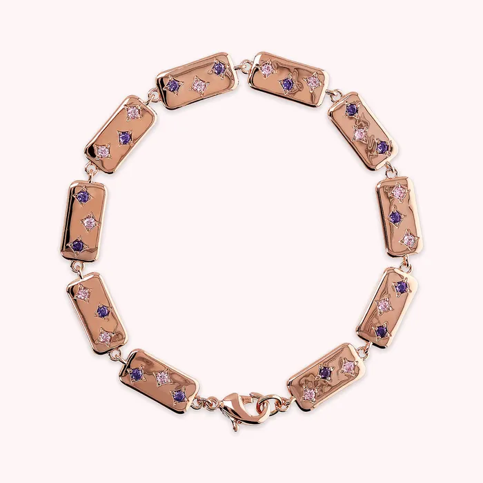 Bronzallure Earrings Bracciale toile con Elementi Rettangolari e Punti Luce in Cubic Zirconia