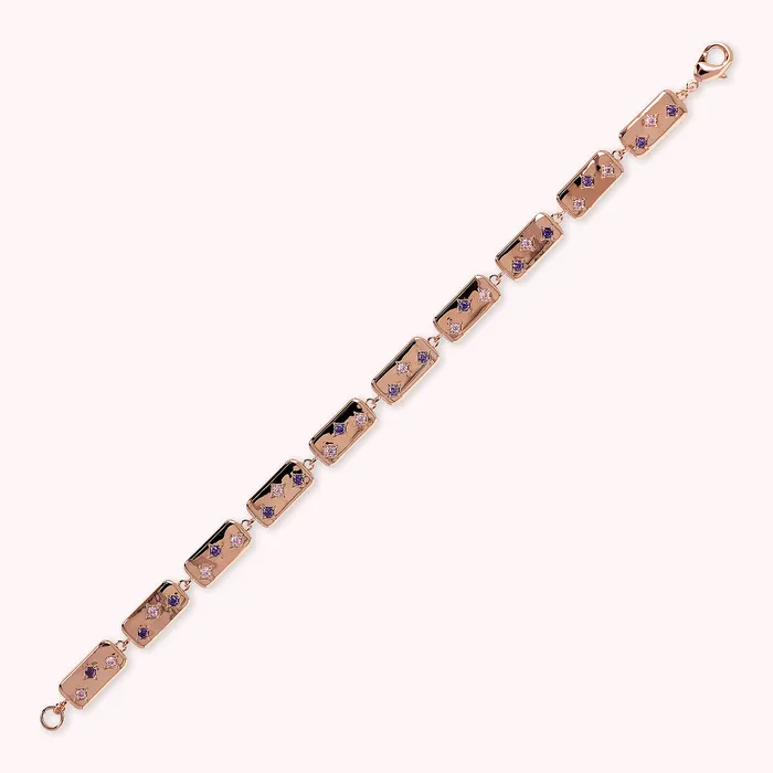 Bronzallure Earrings Bracciale toile con Elementi Rettangolari e Punti Luce in Cubic Zirconia