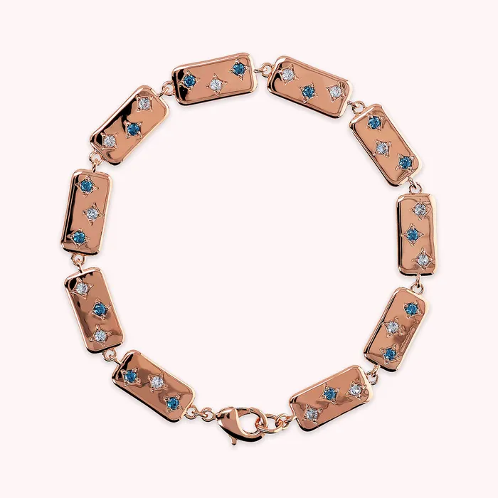 Bronzallure Earrings Bracciale toile con Elementi Rettangolari e Punti Luce in Cubic Zirconia