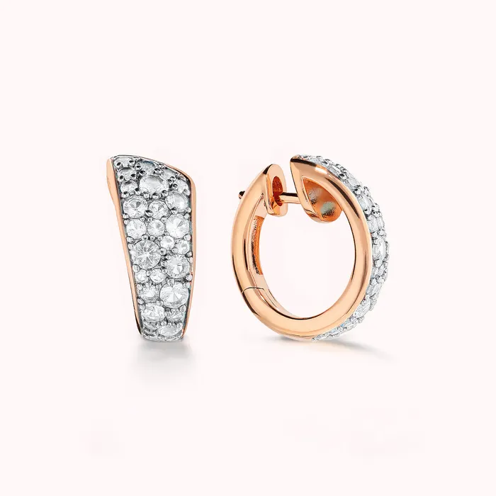 Bronzallure Earrings Orecchini a Lobo Graduati in Pav di Cubic Zirconia