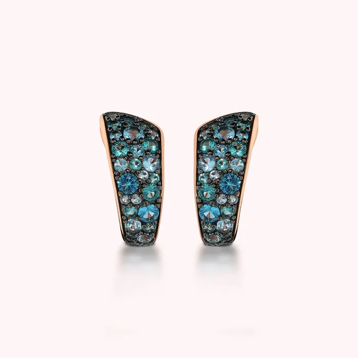 Bronzallure Earrings Orecchini a Lobo Graduati in Pav di Cubic Zirconia