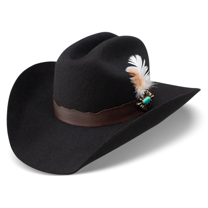 C1HXLW LAINEY WILSON X CHARLIE 1 HORSE BLACK SADDLE UP FELT HAT Rings
