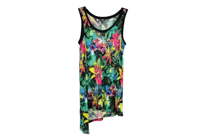 Cable Gauge Cable Gauge Floral Tunic Asymmetrical Tank M Earrings