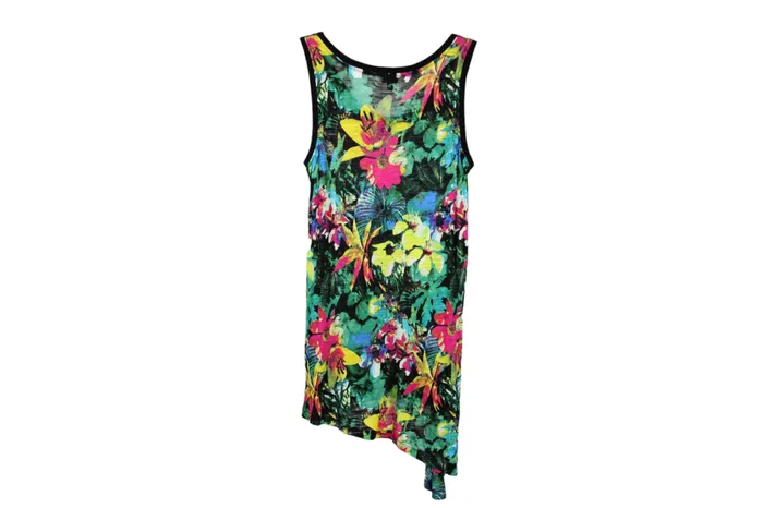 Cable Gauge Cable Gauge Floral Tunic Asymmetrical Tank M Earrings