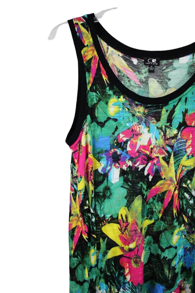Cable Gauge Cable Gauge Floral Tunic Asymmetrical Tank M Earrings